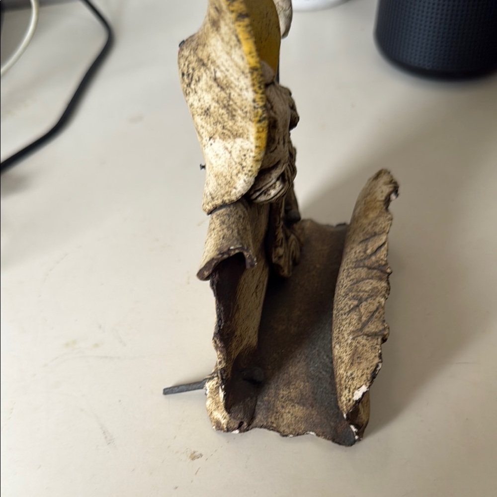 Rustic Warrior Sculpture - Yellow and Brown - Picture 7 of 10